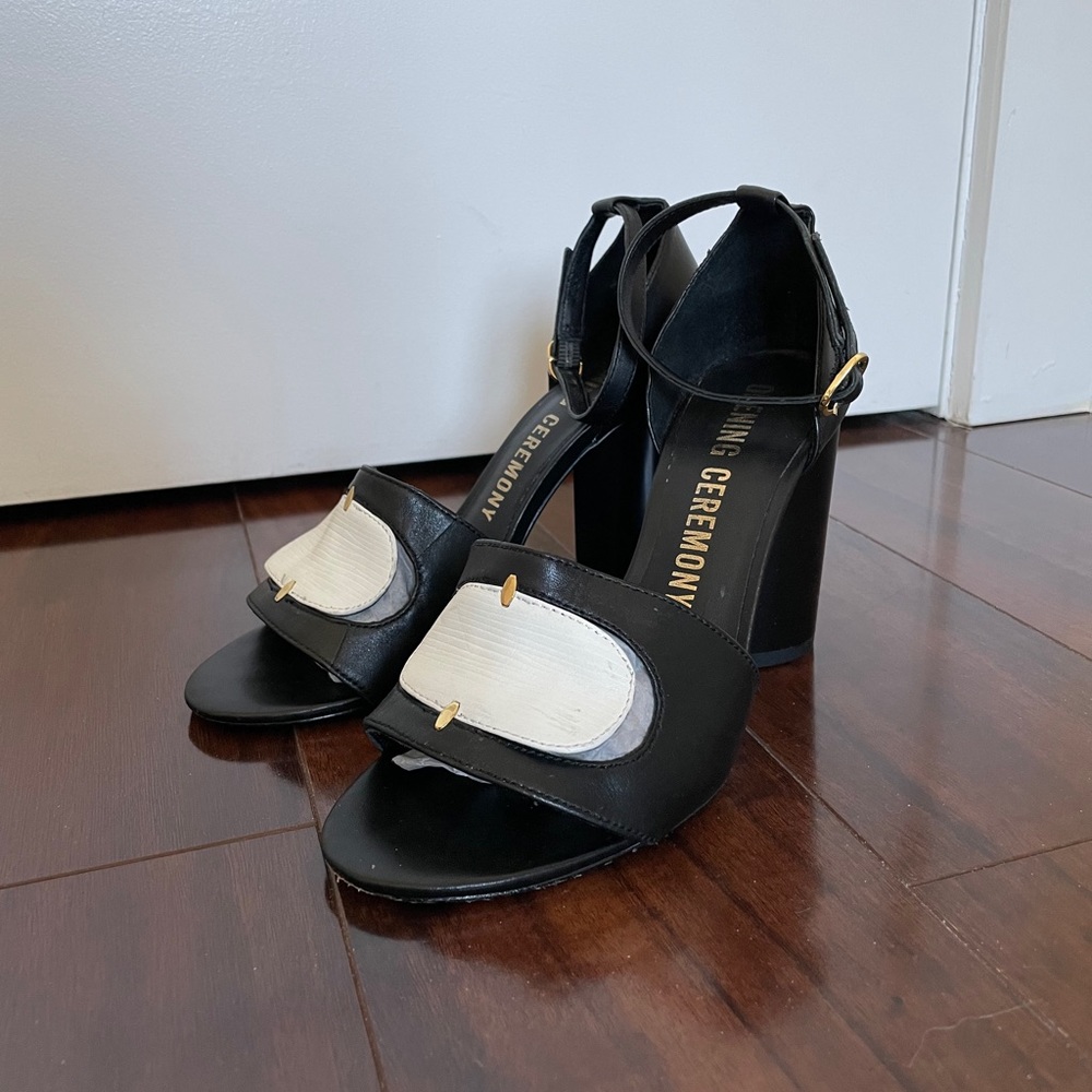 Opening Ceremony Black Leather Sandals